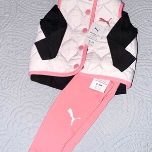 Puma Infant Set with Black and Pink